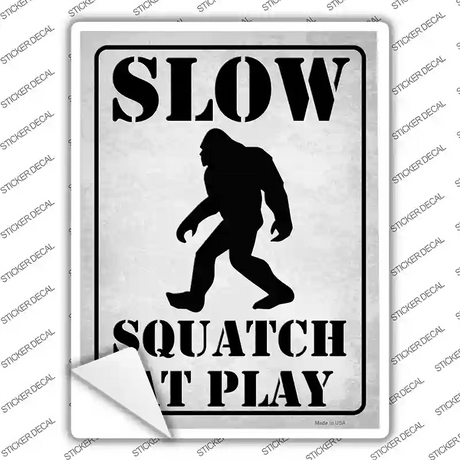 Slow Squatch At Play Novelty Rectangle Sticker Decal Small