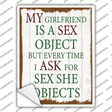 Girlfriend Is A Sex Object Novelty Rectangle Sticker Decal