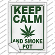 Keep Calm Smoke Pot Weed Novelty Rectangle Sticker Decal Small