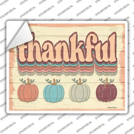 Thankful Pumpkins Novelty Rectangle Sticker Decal Small