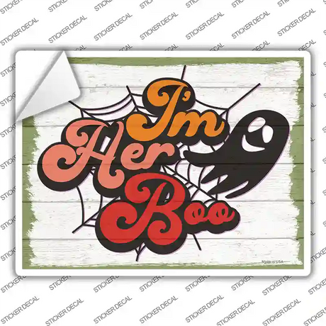 Im Her Boo Spider Web Novelty Rectangle Sticker Decal Small