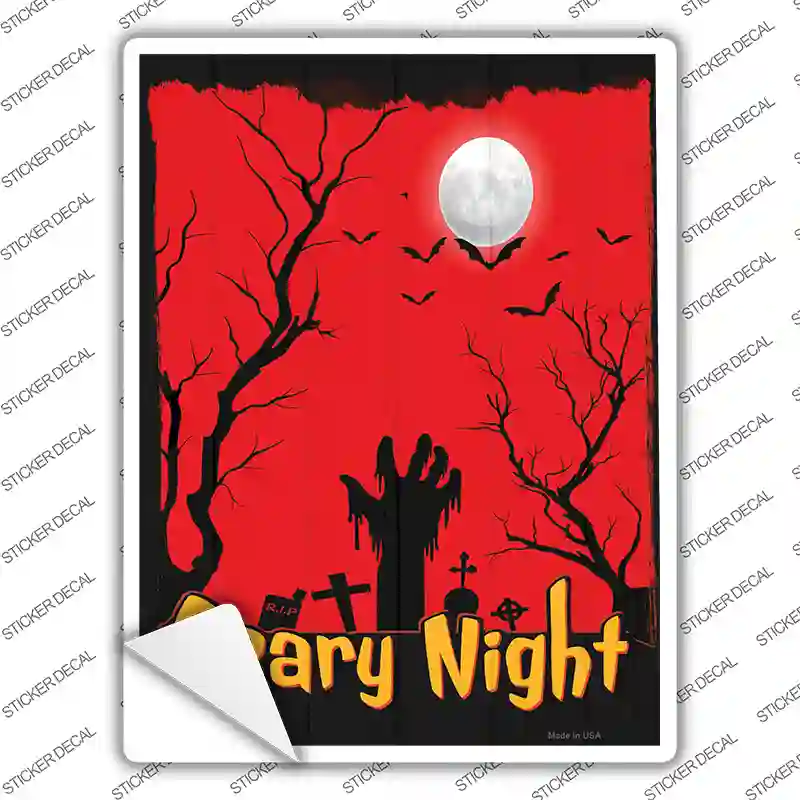 Scary Night Graveyard Novelty Rectangle Sticker Decal
