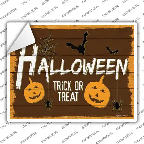 Halloween Trick or Treat Novelty Rectangle Sticker Decal Small