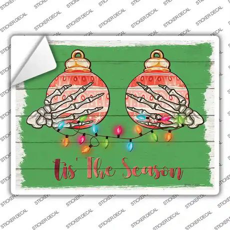 Tis the Season Ornaments Novelty Rectangle Sticker Decal Small