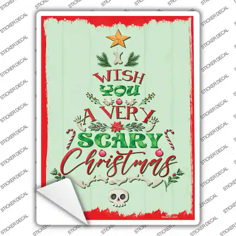 Very Scary Christmas Novelty Rectangle Sticker Decal Small