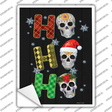 Ho Ho Ho Skulls Novelty Rectangle Sticker Decal Small