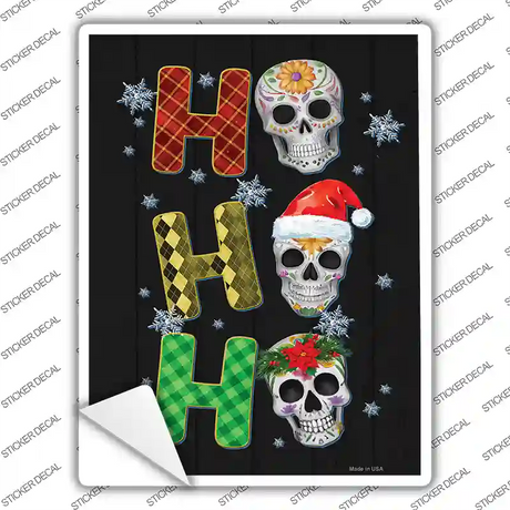 Ho Ho Ho Skulls Novelty Rectangle Sticker Decal Small