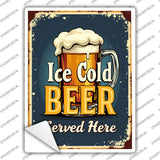 Ice Cold Beer Served Here Novelty Rectangle Sticker Decal P-4454s