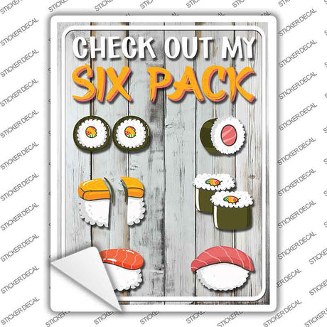 Check Out My Six Pack Novelty Rectangle Sticker Decal P-4476s
