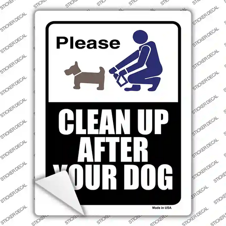 Clean After Your Dog Novelty Rectangle Sticker Decal Small