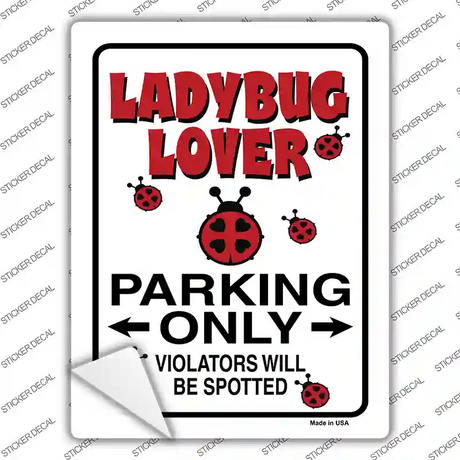 Ladybug Lover Novelty Rectangle Sticker Decal Small