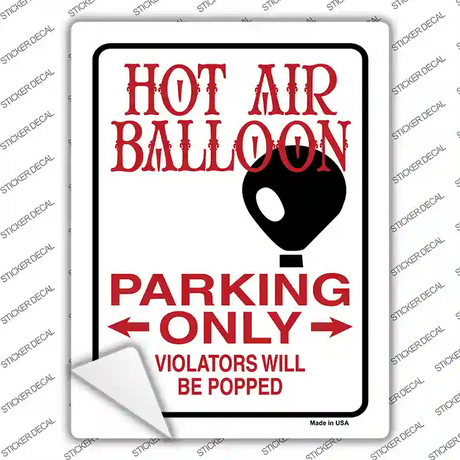 Hot Air Balloon Novelty Rectangle Sticker Decal