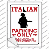 Italian Only Novelty Rectangle Sticker Decal
