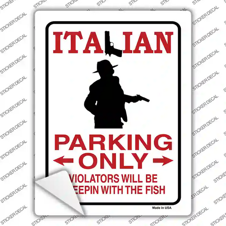 Italian Only Novelty Rectangle Sticker Decal