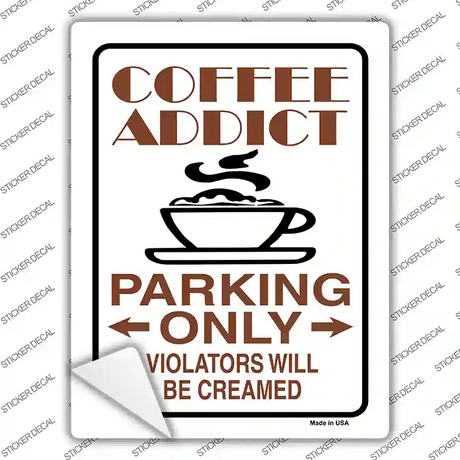 Coffee Addict Novelty Rectangle Sticker Decal Small