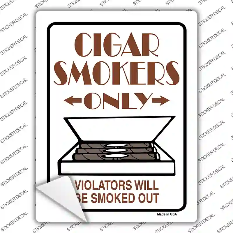 Cigar Smokers Only Novelty Rectangle Sticker Decal
