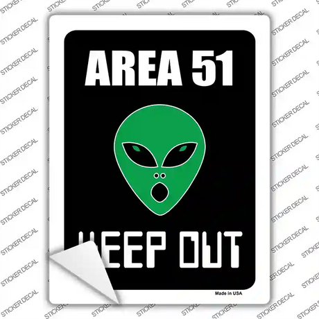 Area 51 Keep Out Novelty Rectangle Sticker Decal Small