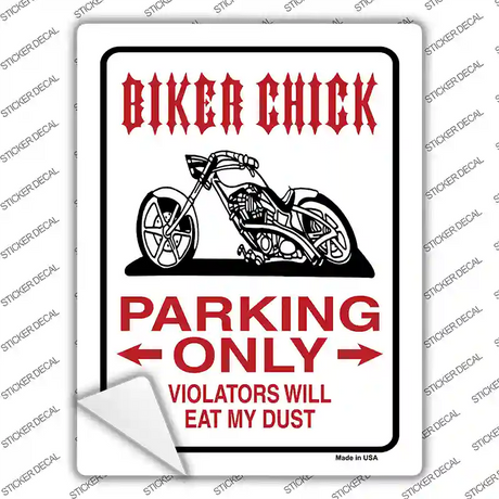 Biker Chick Only Novelty Rectangle Sticker Decal Small