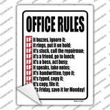 Office Rules Novelty Rectangle Sticker Decal