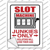 Slot Machine Junkies Only Novelty Rectangle Sticker Decal