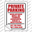 Private Parking Novelty Rectangle Sticker Decal Small