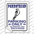 Parrothead Parking Novelty Rectangle Sticker Decal Small