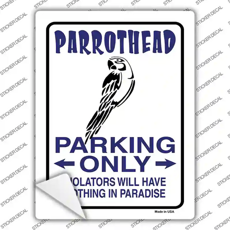 Parrothead Parking Novelty Rectangle Sticker Decal Small