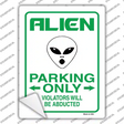 Alien Parking Novelty Rectangle Sticker Decal Small