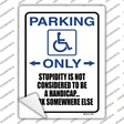Handicapped Parking Novelty Rectangle Sticker Decal