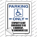 Handicapped Parking Novelty Rectangle Sticker Decal