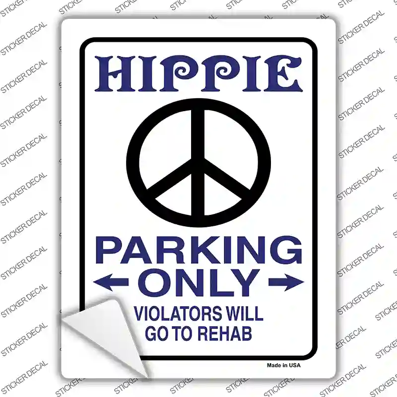 Hippie Parking Novelty Rectangle Sticker Decal