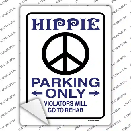 Hippie Parking Novelty Rectangle Sticker Decal
