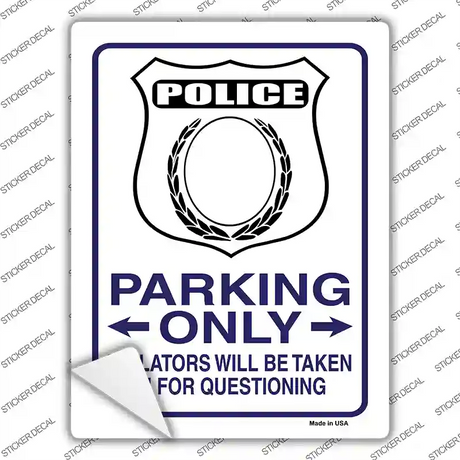 Police Only Novelty Rectangle Sticker Decal Small