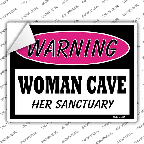 Woman Cave Her Sanctuary Novelty Rectangle Sticker Decal Small