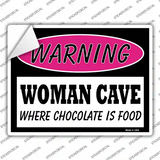 Woman Cave Where Chocolate Is Food Novelty Rectangle Sticker Decal Small