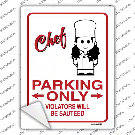 Chef Only Violators Novelty Rectangle Sticker Decal Small