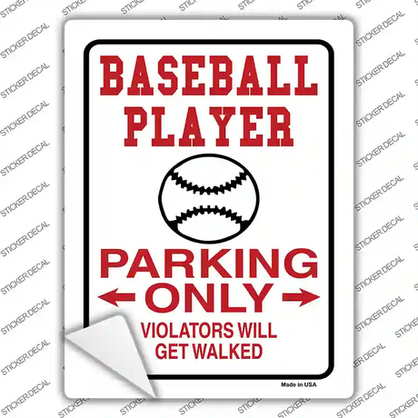 Baseball Only Novelty Rectangle Sticker Decal Small