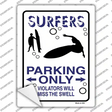 Surfers Only Novelty Rectangle Sticker Decal Small