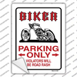 Biker Parking Only Novelty Rectangle Sticker Decal Small