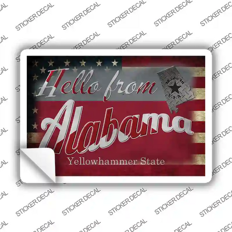 Hello From Alabama Novelty Postcard Sticker Decals Small