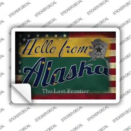 Hello From Alaska Novelty Postcard Sticker Decals Small