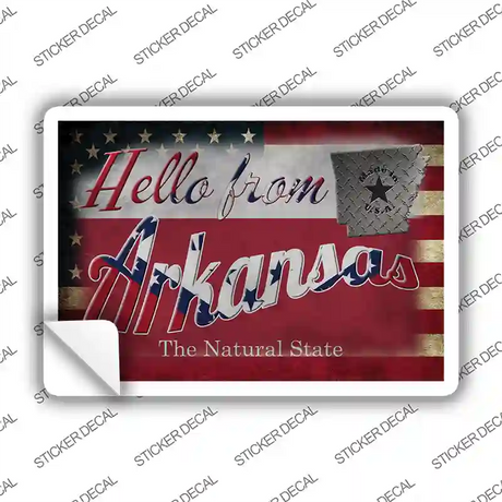 Hello From Arkansas Novelty Postcard Sticker Decals Small