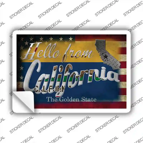 Hello From California Novelty Postcard Sticker Decals Small