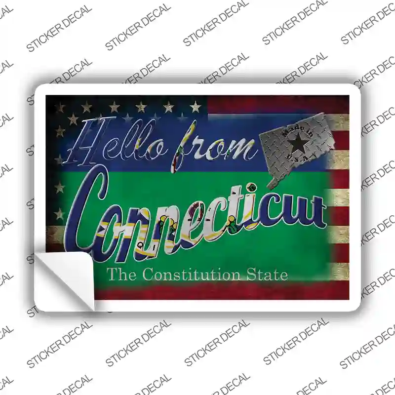 Hello From Connecticut Novelty Postcard Sticker Decals Small