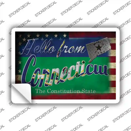 Hello From Connecticut Novelty Postcard Sticker Decals Small