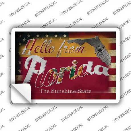 Hello From Florida Novelty Postcard Sticker Decals Small