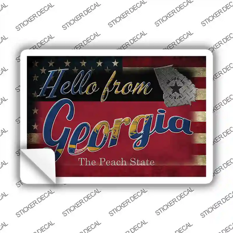 Hello From Georgia Novelty Postcard Sticker Decals Small