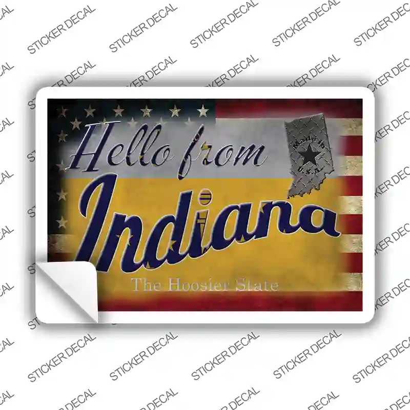 Hello From Indiana Novelty Postcard Sticker Decals Small