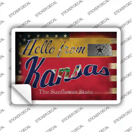 Hello From Kansas Novelty Postcard Sticker Decals Small