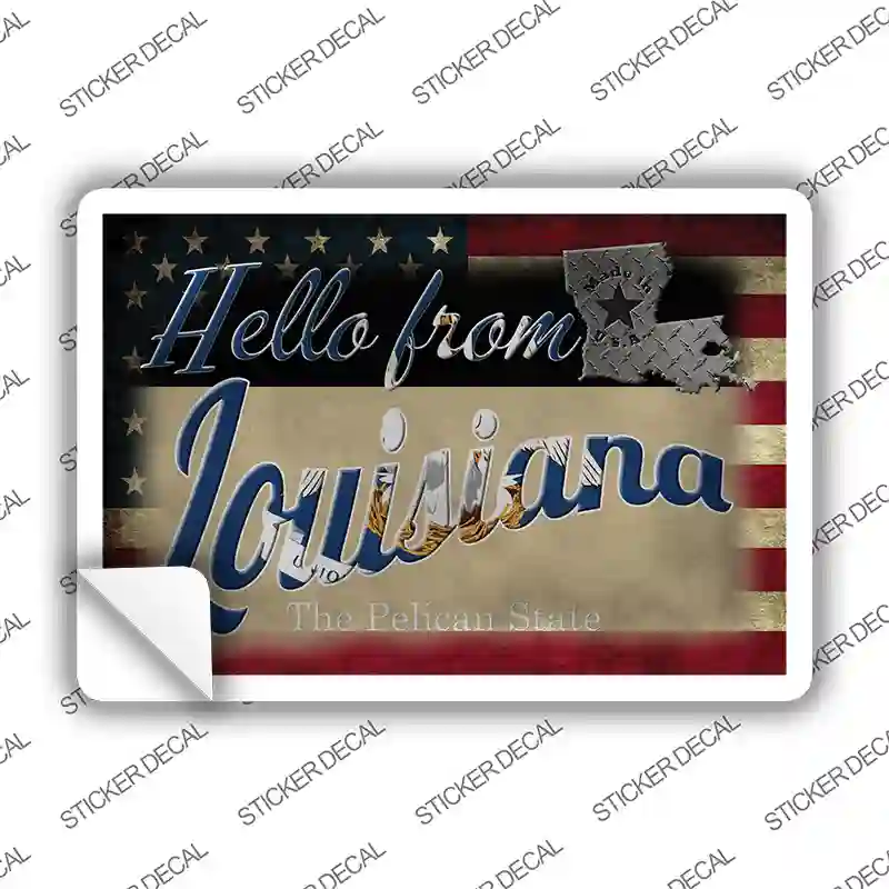 Hello From Louisiana Novelty Postcard Sticker Decals